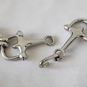 Equestrian Heavy Chromed Horse Bit Link Bridle Snaffle Belt 33\